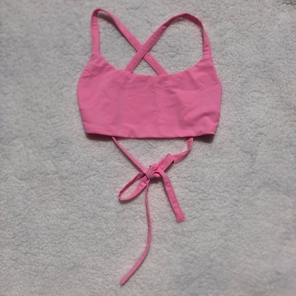 Tiger Mist Candy Pink Tie Back Crop Top - Picture 2 of 6